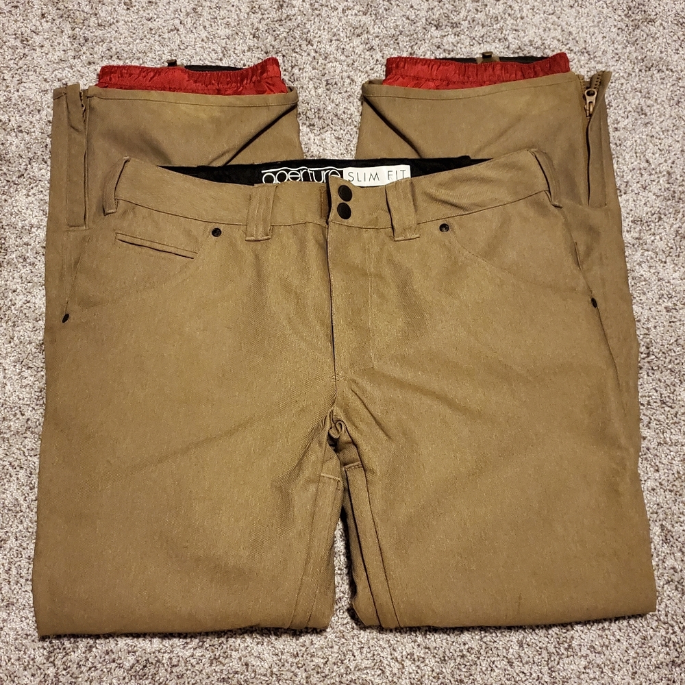 Aperture Men's Slim Fit Khaki Snowboard Pants